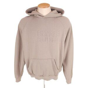 Fear Of God Essentials Cotton-Blend Hoodie Size M Mens Beige AS-IS